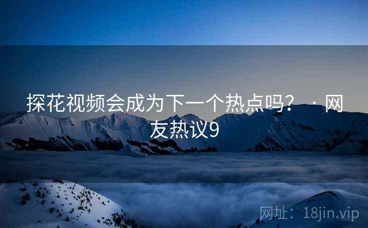探花视频会成为下一个热点吗？ · 网友热议9
